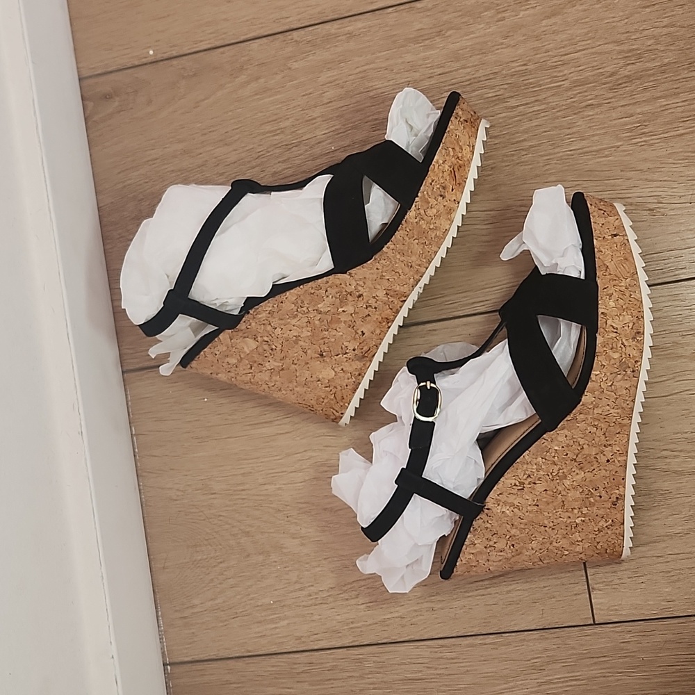 Bamboo black Wedges